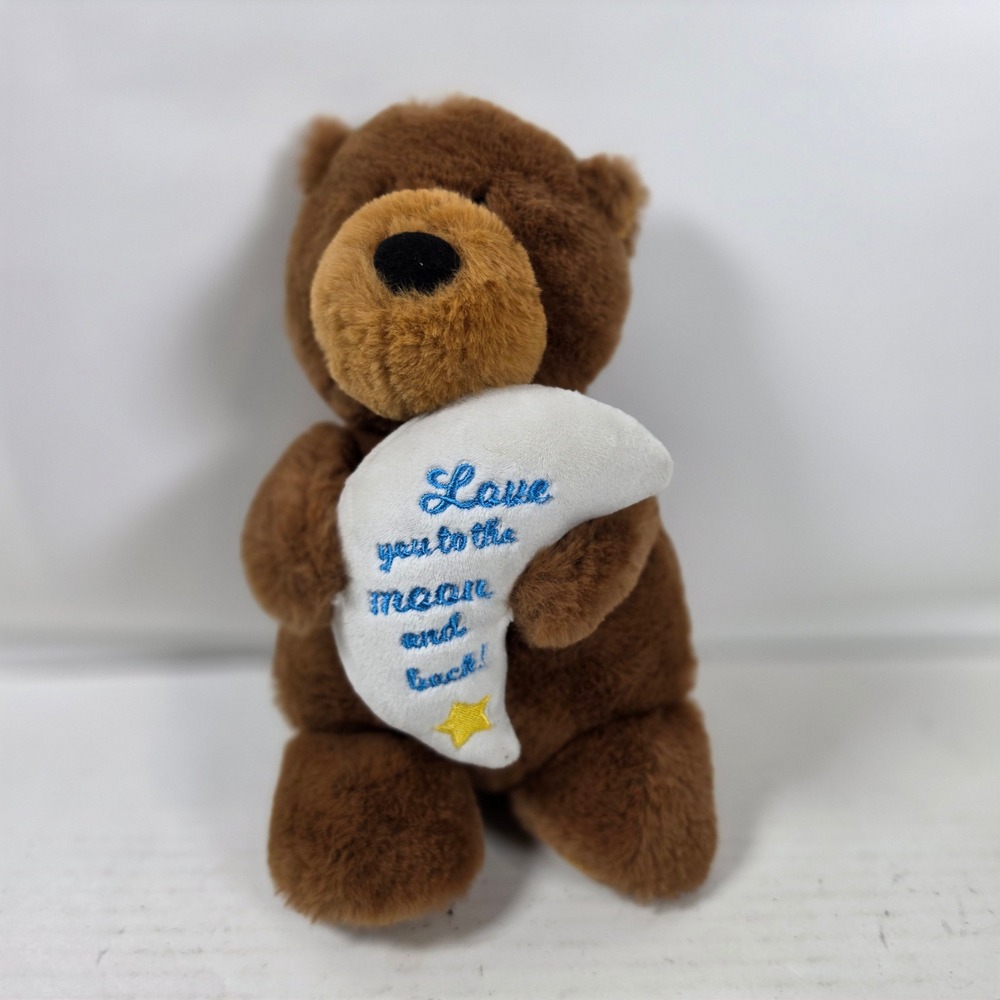 Aurora Brown Teddy‎ Bear Plush Love You To The Moon And Back Moon 8 Inch